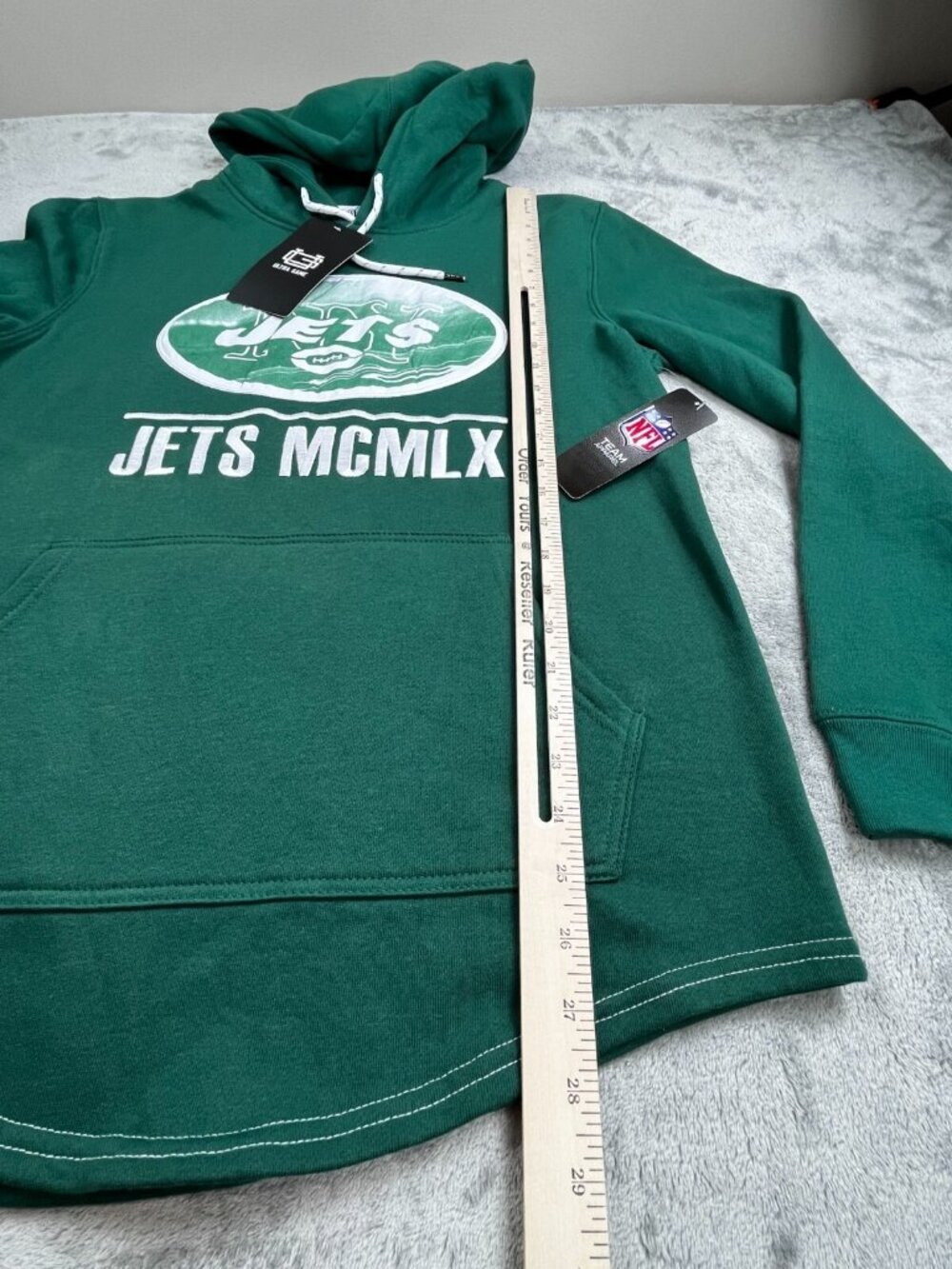 New York Jets Hoodie Men Medium Green NFL Team Apparel MCMLX Pullover Sweatshirt - Picture 6 of 9